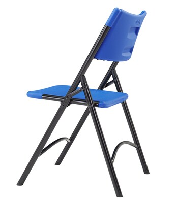 NPS #604 Blow Molded Folding Chairs, Blue/Black - 4 Pack