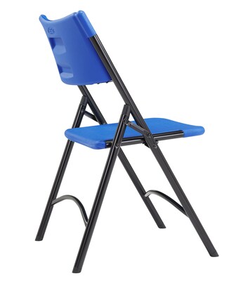 NPS #604 Blow Molded Folding Chairs, Blue/Black - 4 Pack