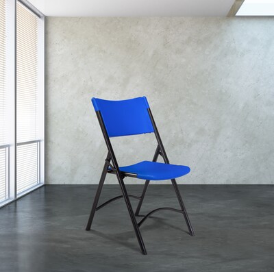 NPS #604 Blow Molded Folding Chairs, Blue/Black - 4 Pack