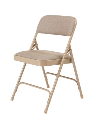 NPS® 2200 Series Fabric Armless Premium Folding Chair, Cafe Beige/Beige