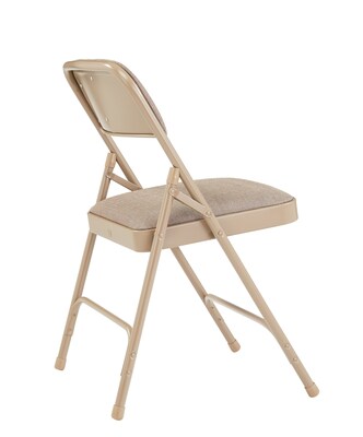 NPS® 2200 Series Fabric Armless Premium Folding Chair, Cafe Beige/Beige