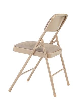 NPS® 2200 Series Fabric Armless Premium Folding Chair, Cafe Beige/Beige