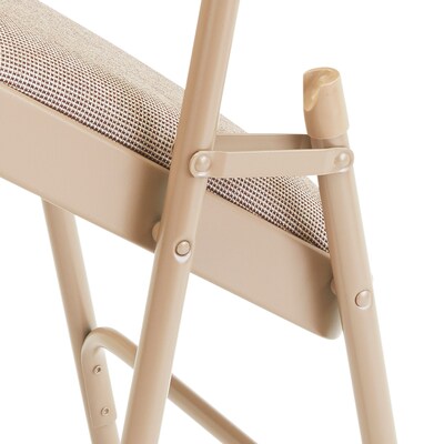 NPS® 2200 Series Fabric Armless Premium Folding Chair, Cafe Beige/Beige