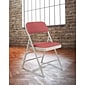 NPS #2308 Fabric Padded Triple Brace Double Hinge Premium Folding Chairs, Majestic Cabernet/Grey - 4 Pack
