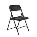 National Public Seating Premium Lightweight Folding Chair, Black/Black 4/Pack