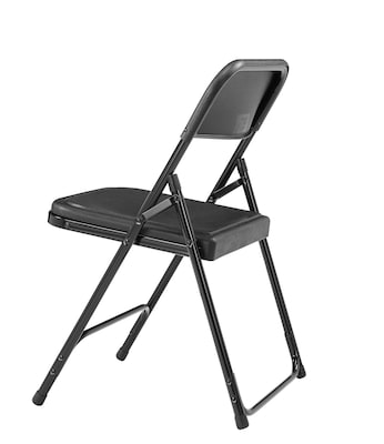 National Public Seating Premium Lightweight Folding Chair, Black/Black 4/Pack