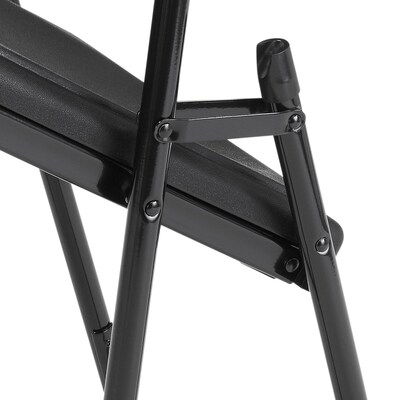 National Public Seating Premium Lightweight Folding Chair, Black/Black 4/Pack