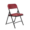 NPS #818 Premium Light-Weight Plastic Folding Chairs, Burgundy/Black - 4 Pack