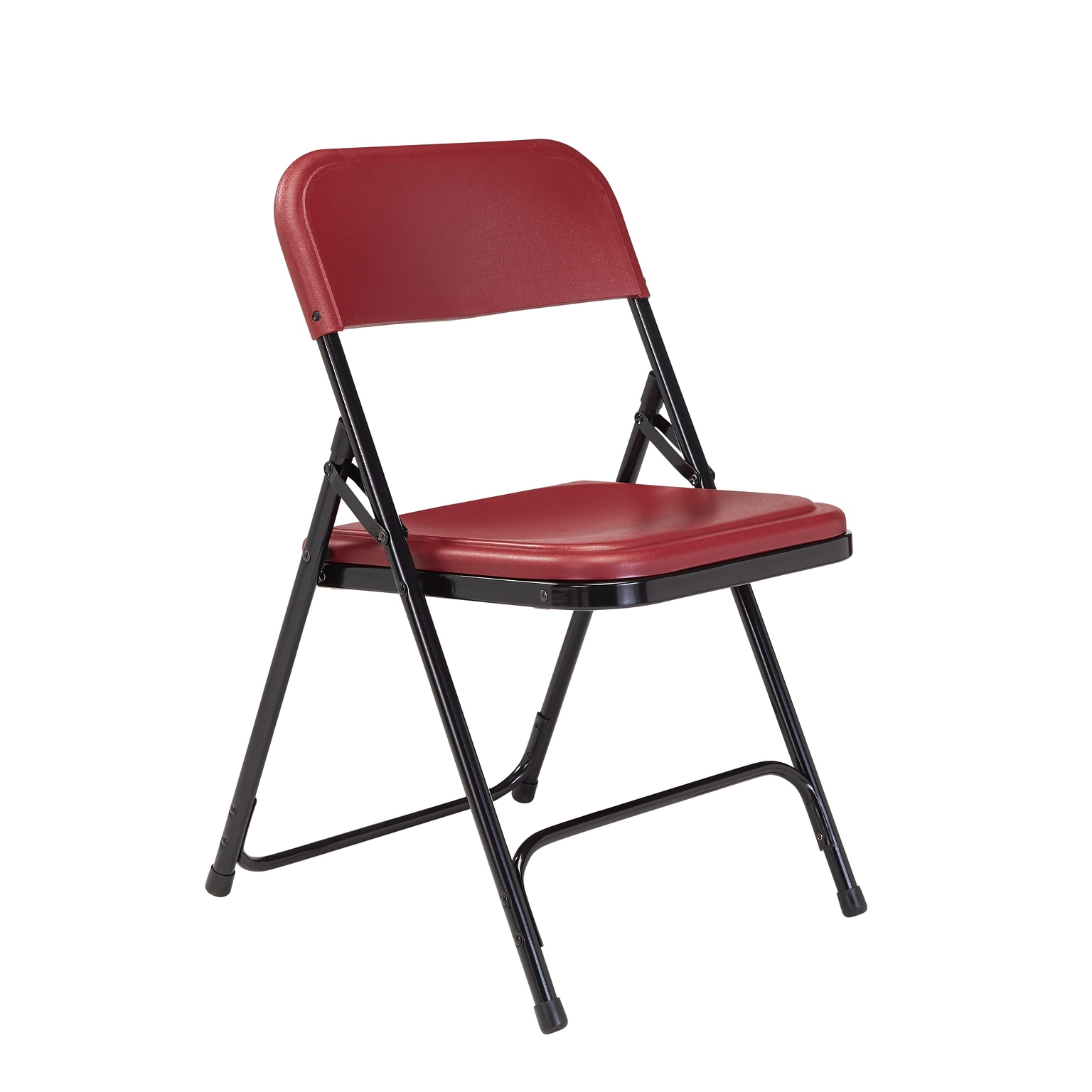 NPS #818 Premium Light-Weight Plastic Folding Chairs, Burgundy/Black - 4 Pack
