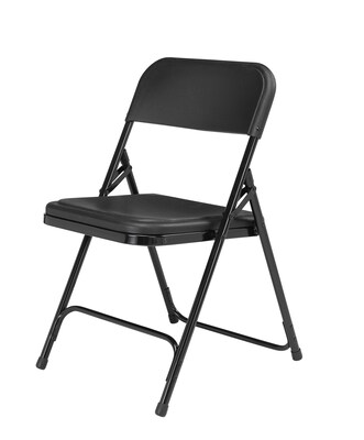 National Public Seating Premium Lightweight Folding Chair, Black/Black 4/Pack