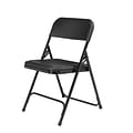 National Public Seating Premium Lightweight Folding Chair, Black/Black 4/Pack