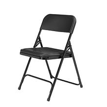 National Public Seating Premium Lightweight Folding Chair, Black/Black 4/Pack