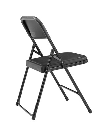 National Public Seating Premium Lightweight Folding Chair, Black/Black 4/Pack