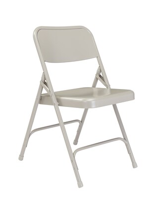 NPS #202 Premium All-Steel Folding Chairs, Grey/Grey - 100 Pack