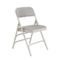 NPS #2302 Fabric Padded Triple Brace Double Hinge Premium Folding Chairs, Greystone/Grey - 100 Pack