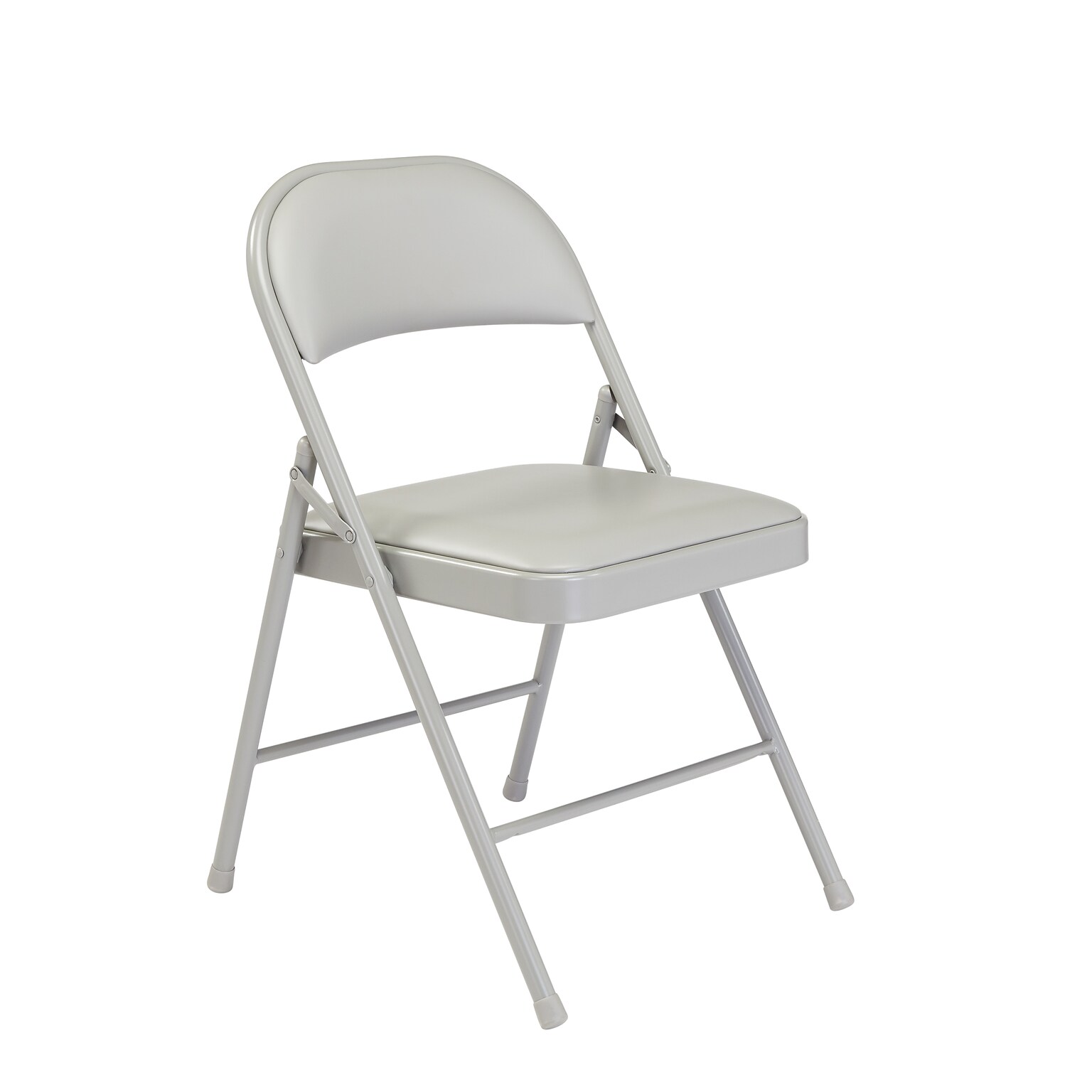 NPS Commercialine 950 Series Vinyl Upholstered Commercialine Folding Chairs, Gray/Gray, 4 Pack (952/4)