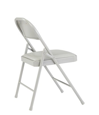 NPS Commercialine 950 Series Vinyl Upholstered Folding Chair, Gray, 4/Pack (952/4)