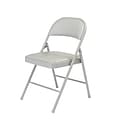 NPS Commercialine 950 Series Vinyl Upholstered Commercialine Folding Chairs, Gray/Gray, 4 Pack (952/