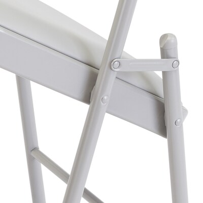 NPS Commercialine 950 Series Vinyl Upholstered Folding Chair, Gray, 4/Pack (952/4)