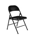 NPS Commercialine 900 Series Vinyl Upholstered Commercialine Folding Chairs, Black, 4 Pack (910/4)