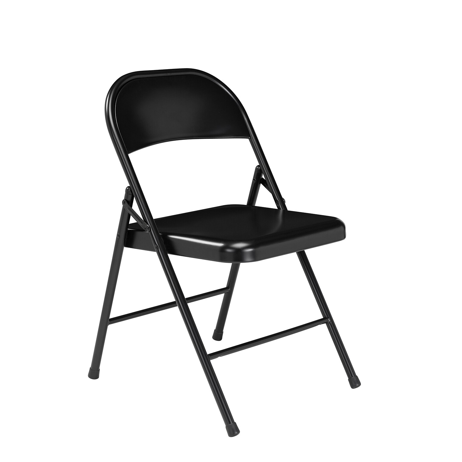 NPS Commercialine 900 Series Vinyl Upholstered Commercialine Folding Chairs, Black, 4 Pack (910/4)