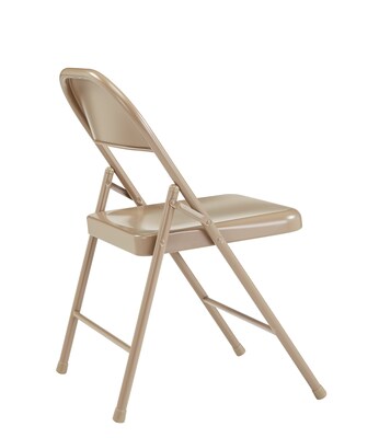 NPS #901 All-Steel Commercialine Folding Chairs, Beige/Beige - 4 Pack