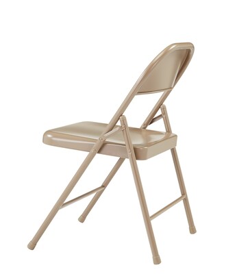 NPS #901 All-Steel Commercialine Folding Chairs, Beige/Beige - 4 Pack