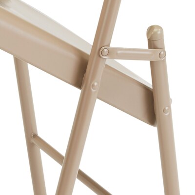 NPS #901 All-Steel Commercialine Folding Chairs, Beige/Beige - 4 Pack