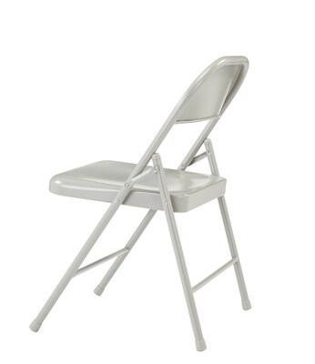 NPS Commercialine 900 Series Vinyl Upholstered Commercialine Folding Chairs, Gray, 4 Pack (902/4)