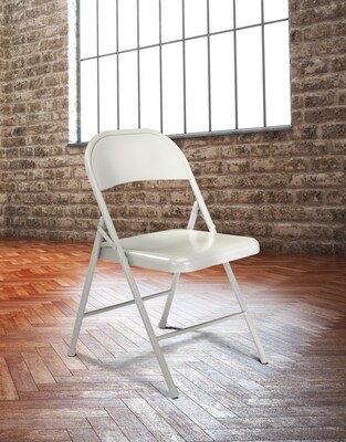 National Public Seating Commercialine 900 Series Metal Folding Chair, Gray, 4/Pack (902/4)