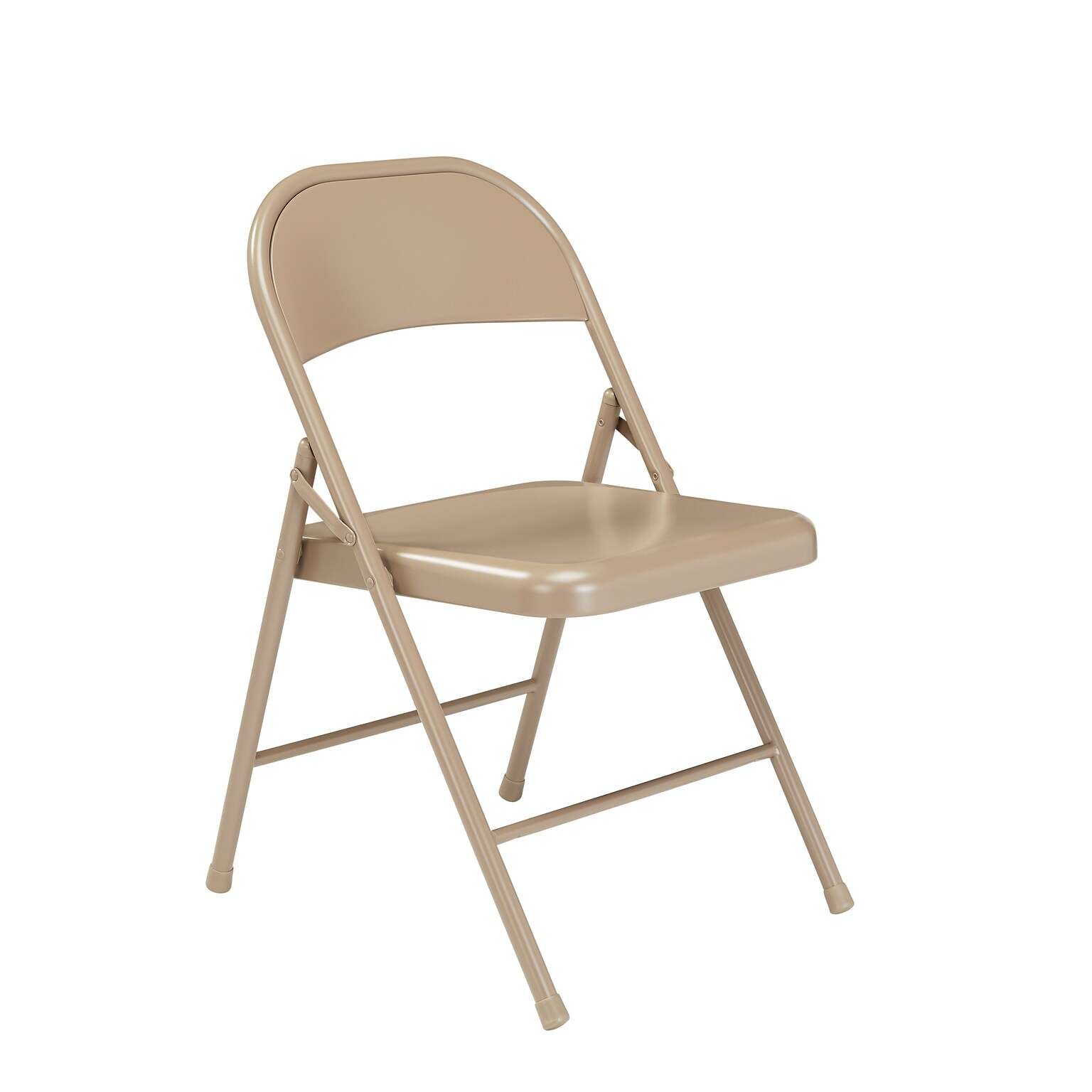 NPS #901 All-Steel Commercialine Folding Chairs, Beige/Beige - 4 Pack