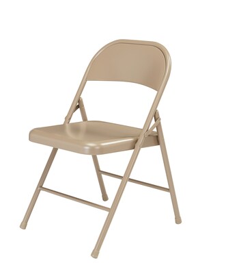 NPS #901 All-Steel Commercialine Folding Chairs, Beige/Beige - 4 Pack