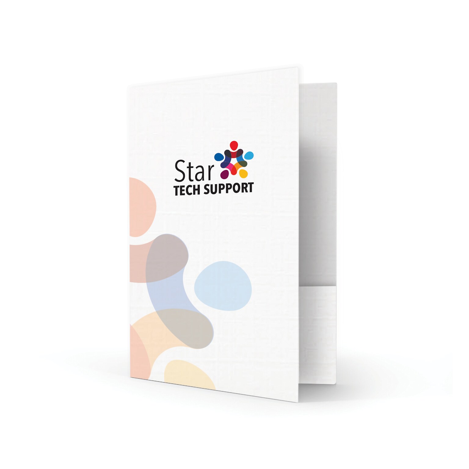 Custom Standard Two Pocket Presentation Folders, 9 x 12, Bright White Linen 80#, Full Color Printing, 50/Pack