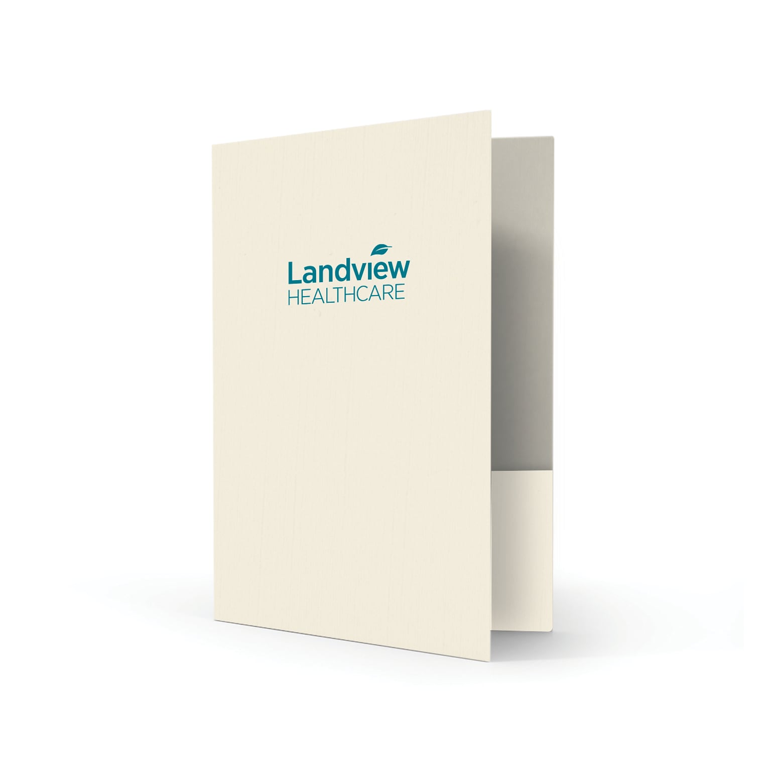 Custom Standard Two Pocket Presentation Folders, 9 x 12, Warm White Linen 80#, 1 Standard Ink, 50/Pack