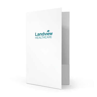 Custom Legal Two Pocket Presentation Folders, 9 x 14.5, White Semi-Gloss 12 Pt. C1S, 1 Standard In
