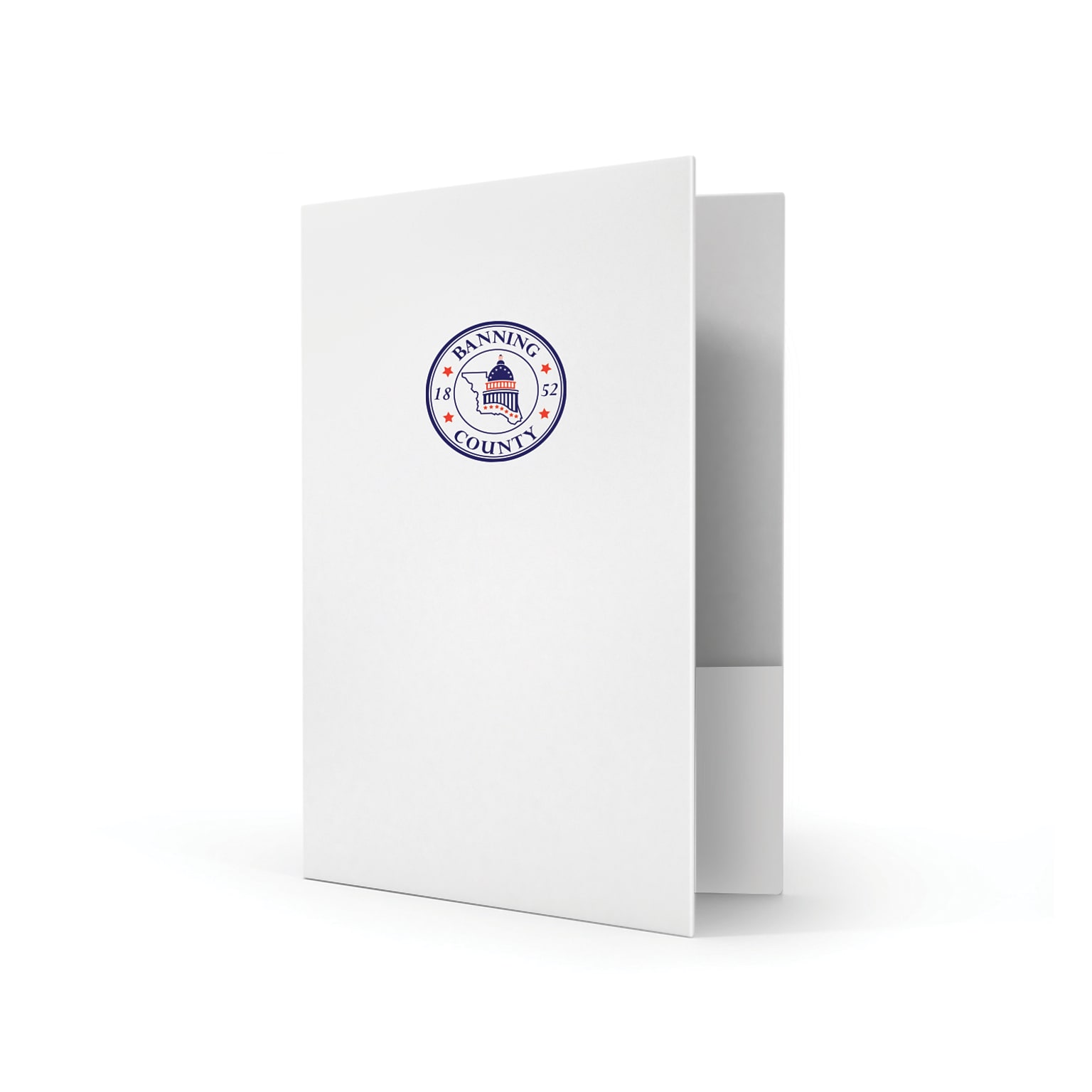 Custom Standard Two Pocket Presentation Folders, 9 x 12, White Smooth 80#, 2 Standard Inks, 50/Pack