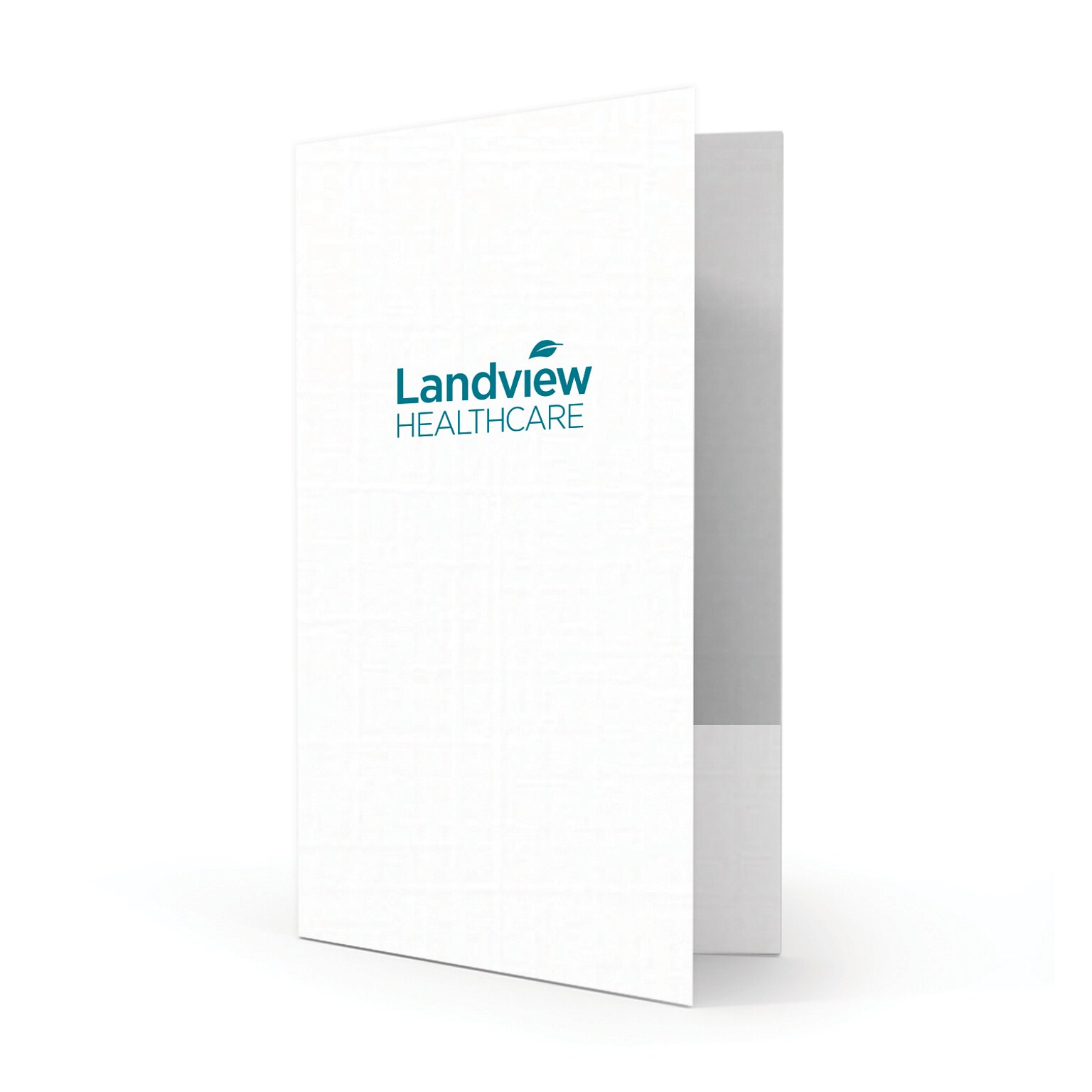 Custom Legal Two Pocket Presentation Folders, 9 x 14.5, Bright White Linen 100#, 1 Standard Ink, 50/Pack