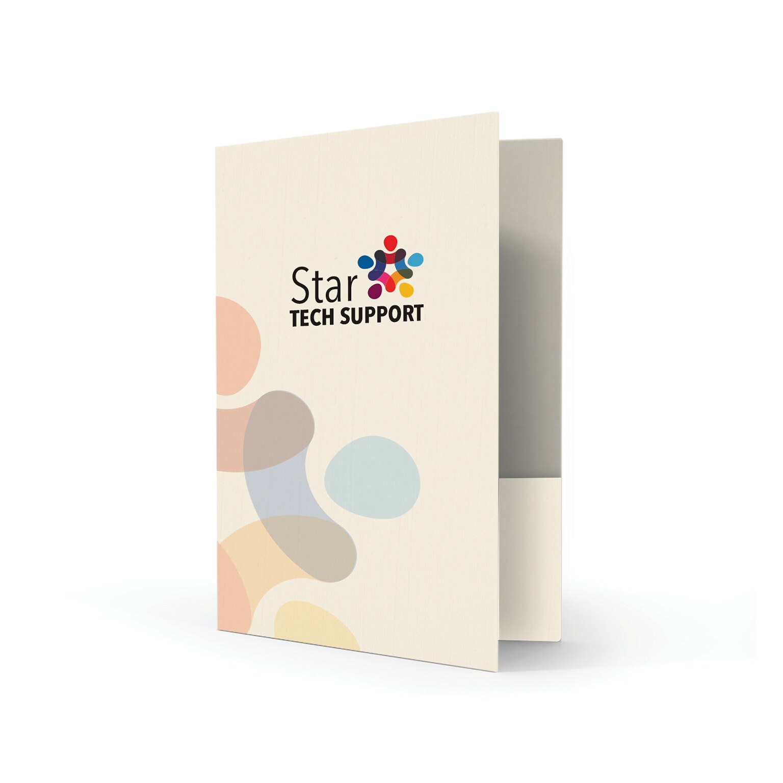 Custom Standard Two Pocket Presentation Folders, 9 x 12, Warm White Linen 80#, Full Color Printing, 50/Pack