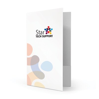 Custom Legal Two Pocket Presentation Folders, 9 x 14.5, White Semi-Gloss 12 Pt. C1S, Full Color Pr