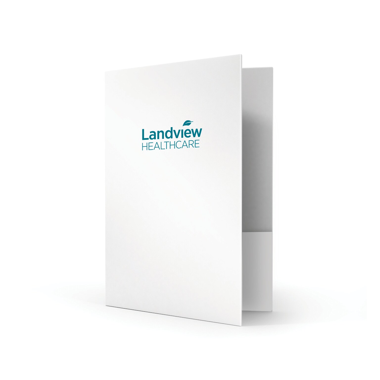 Custom Standard Two Pocket Presentation Folders, 9 x 12, White Semi-Gloss 12 Pt. C1S, 1 Standard Ink, 50/Pack
