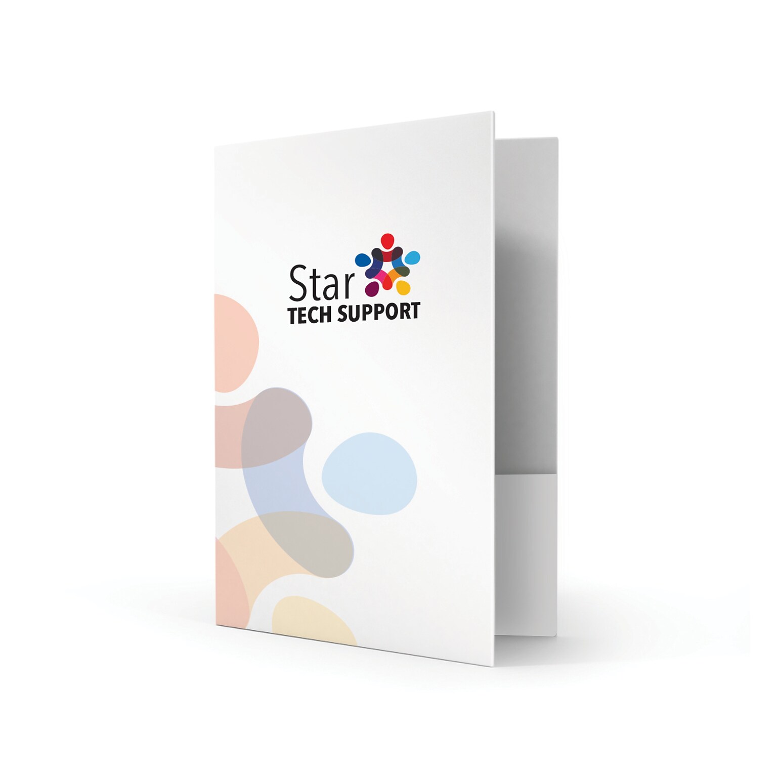 Custom Standard Two Pocket Presentation Folders, 9 x 12, White Semi-Gloss 16 Pt. C1S, Full Color Printing, 50/Pack