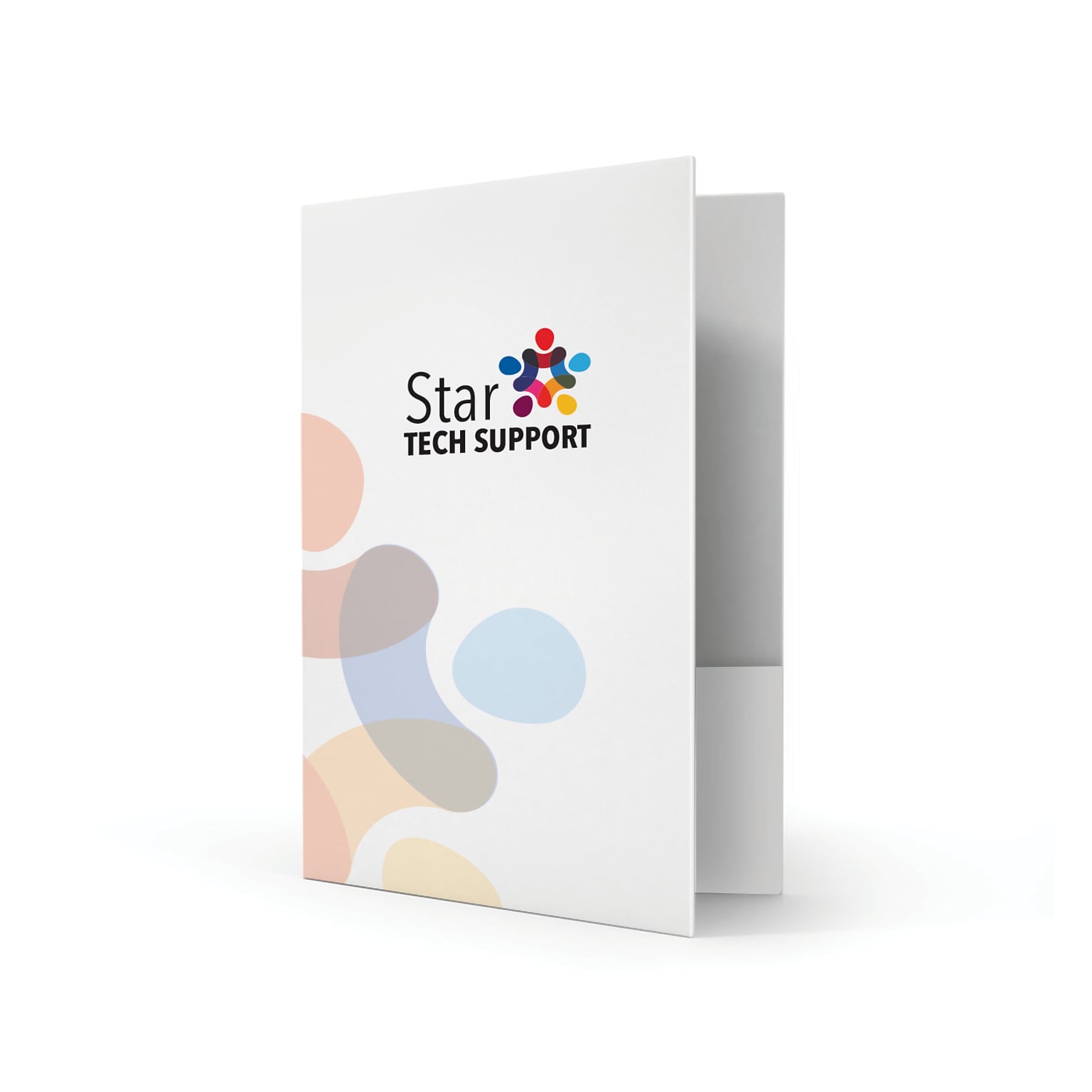 Custom Standard Two Pocket Presentation Folders, 9 x 12, White Smooth 80#, Full Color Printing, 50/Pack