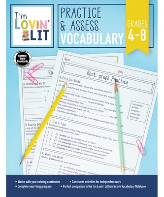 I’m Lovin’ Lit Practice & Assess: Vocabulary, Grades 4 - 8 Paperback (105005)