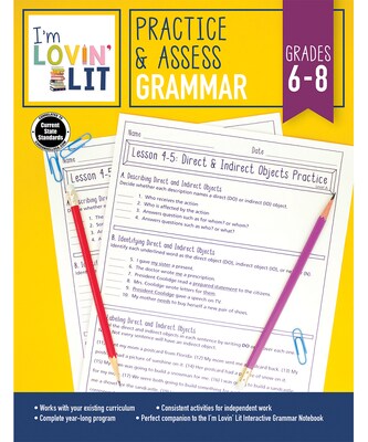 I’m Lovin’ Lit Practice & Assess: Grammar, Grades 6 - 8 Paperback (105007)