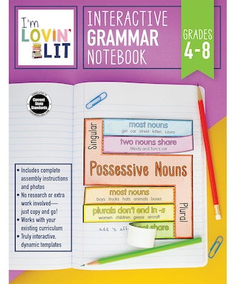 I’m Lovin’ Lit Interactive Grammar Notebook, Grades 4 - 8 Paperback (105004)
