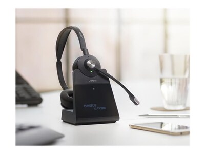 Jabra Engage 75 Wireless Noise Canceling Stereo Computer Over-the-Ear Headset, MS Certified, Black (9559-583-125)