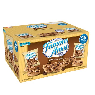 Famous Amos Chocolate chip Cookies, 2 oz., 36/Carton (KEE18495)
