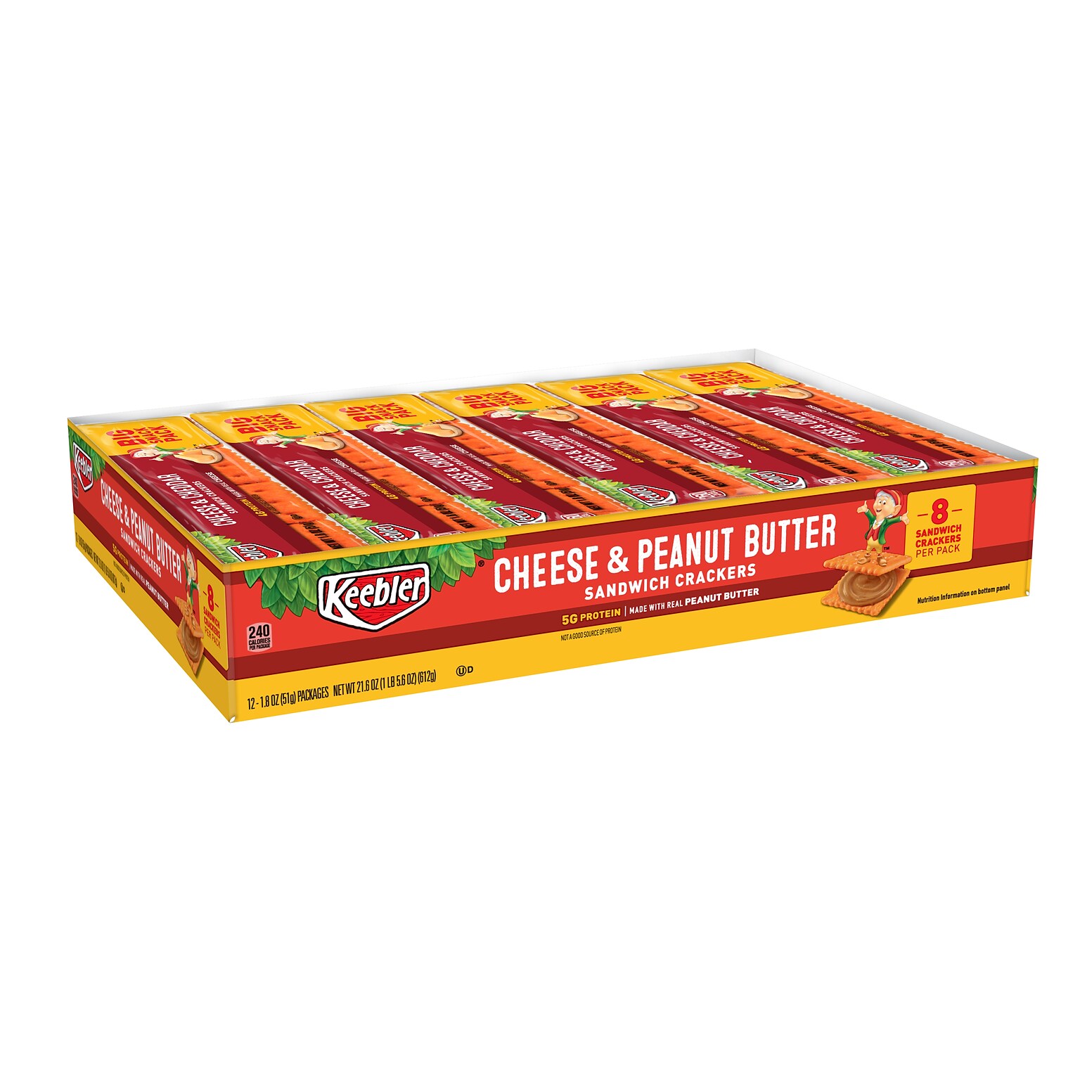 Keebler Cheese & Peanut Butter Sandwich Crackers, 1.8 oz., 12 Packs/Box (KEE21164)