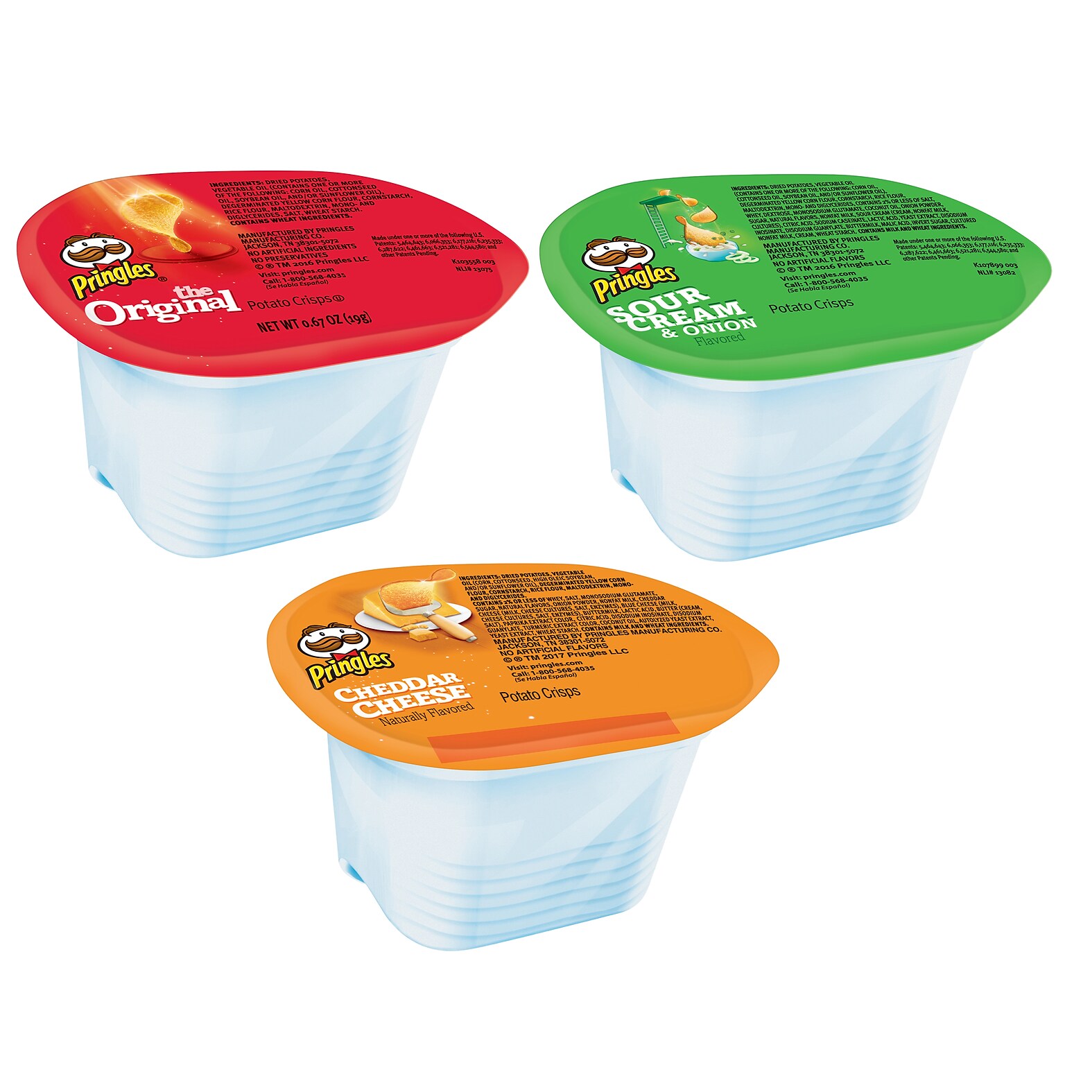 Pringles Variety Pack Potato Chips, 0.74 oz., 72 Bags/Carton (KEE18251)