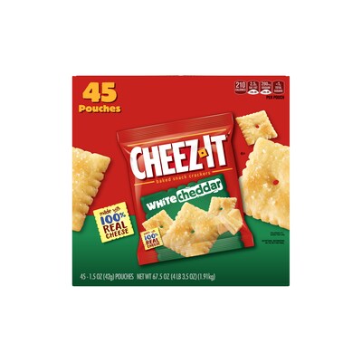 Cheez-It White cheddar Crackers, 1.5 oz., 45 Packs/Box (KEE10893)